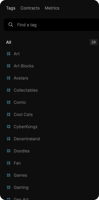 Metrics Sidebar